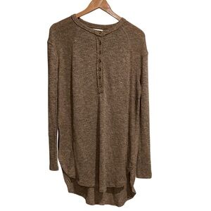 Toffee Mocha‎ Women’s Knit Tunic Top Brown Long Sleeve